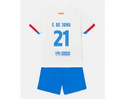 Barcelona Frenkie de Jong #21 babykläder Bortatröja barn 2023-24 Korta ärmar (+ Korta byxor)